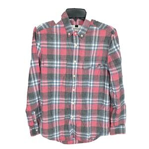 Topman Flannel Shirt Mens XS‎ Red Blue Plaid Pocket Button Up Long Sleeve Preppy
